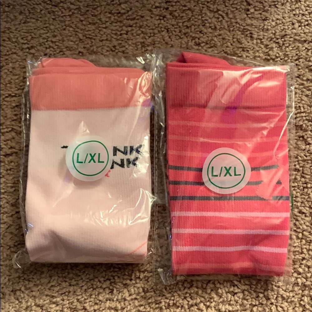Compression socks Pink and Red Striped Socks L/XL